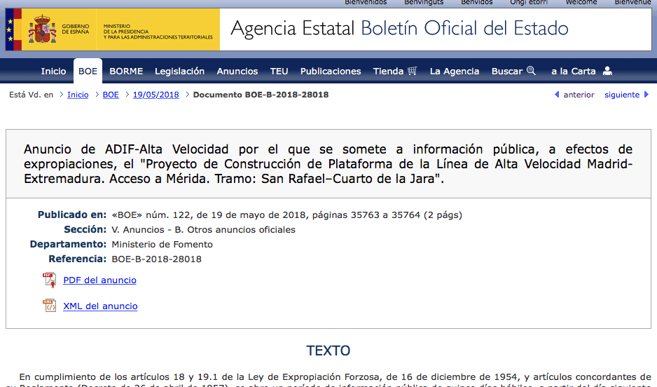 Nuevas (y distintas) expropiaciones en Mérida por el acceso del AVE a la ciudad