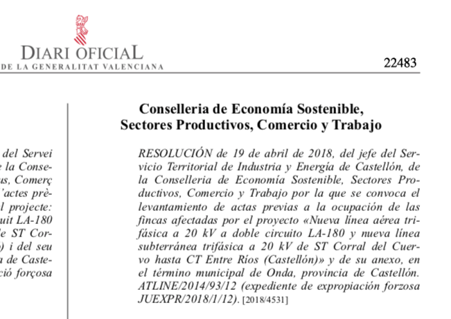 numerosos afectados en Onda por expropiaciones para construcción de una nueva línea eléctrica