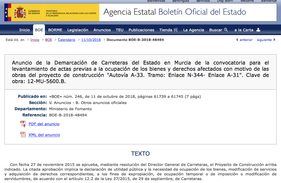 Numerosas expropiaciones en Caudete por las obras de la A-33
