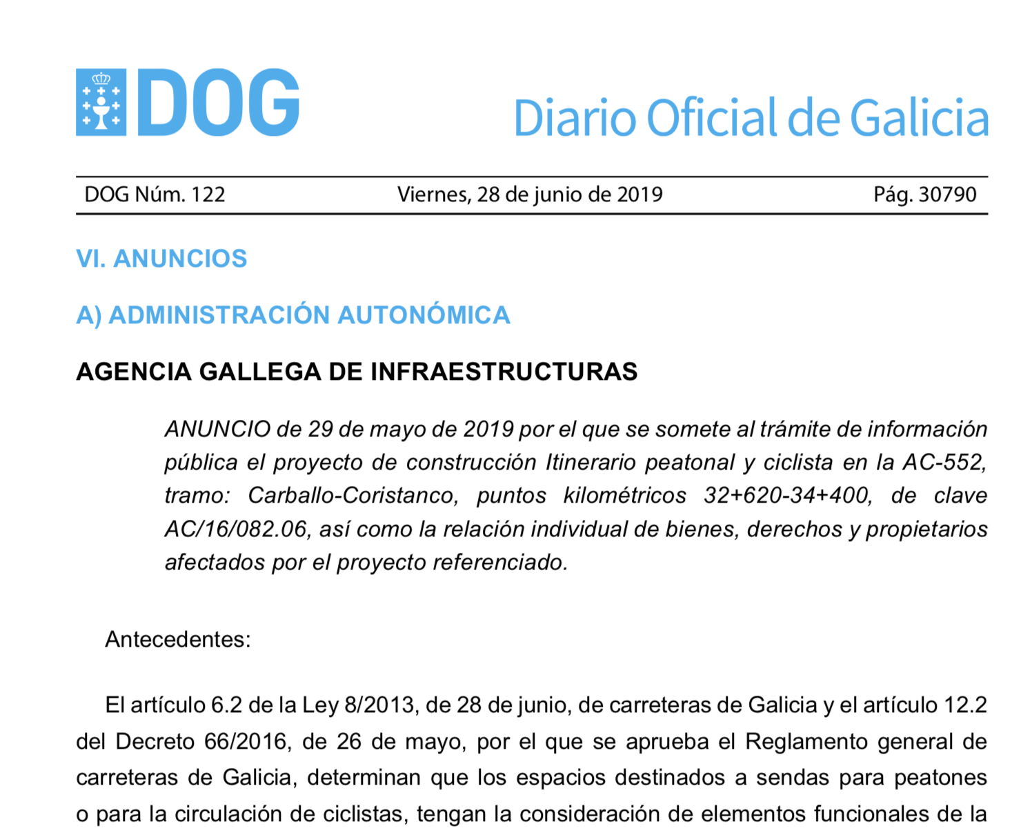 Expropiaciones en Carballo y Coristanco