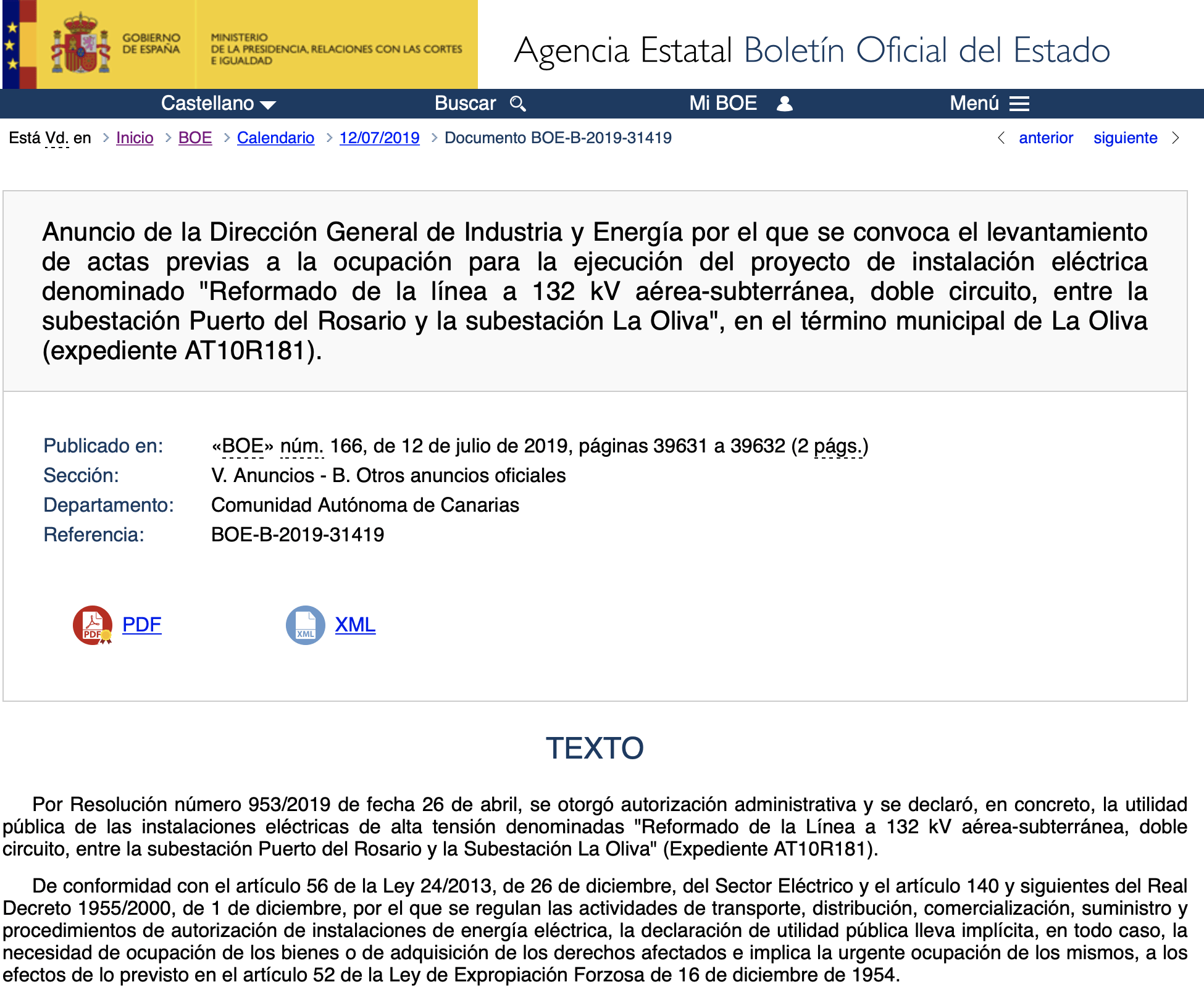 Expropiaciones en La Oliva