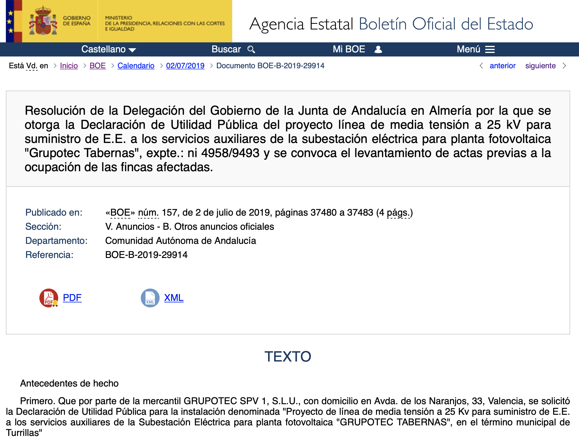 Expropiaciones en Turillas
