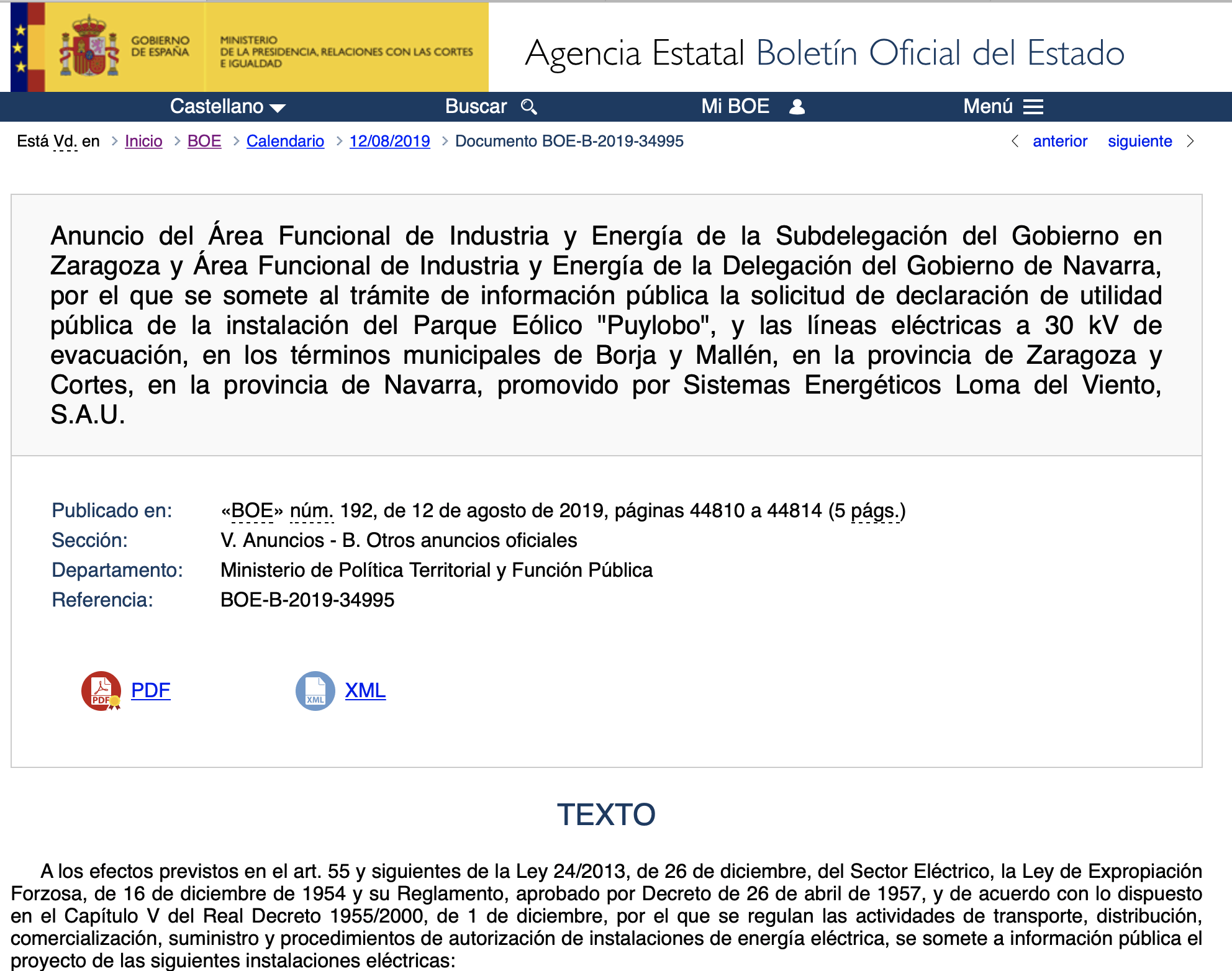 Expropiaciones en Borja Mallén y Cortes