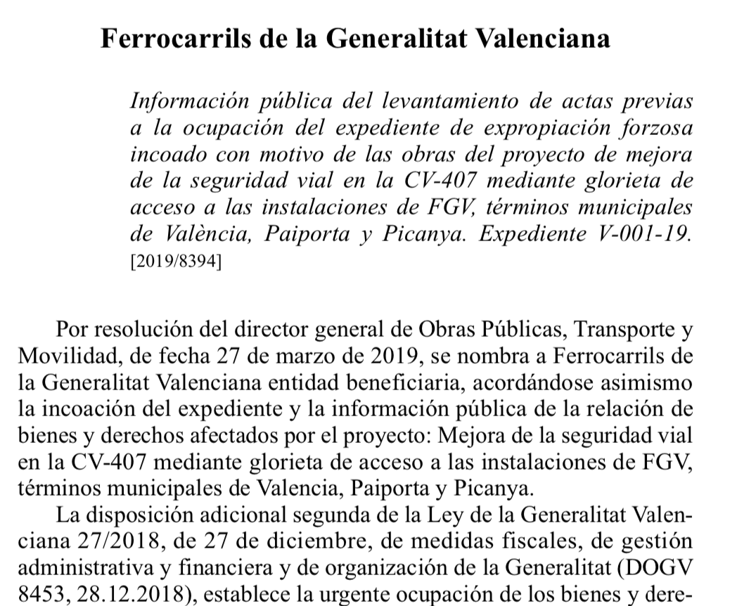 Expropiaciones en Valencia Paiporta y Picanya