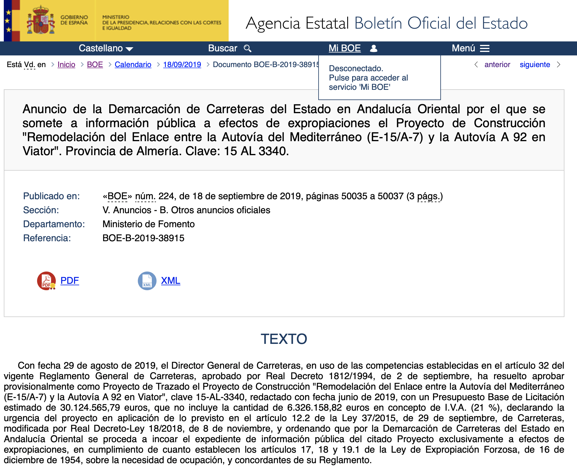 Expropiaciones en Viator