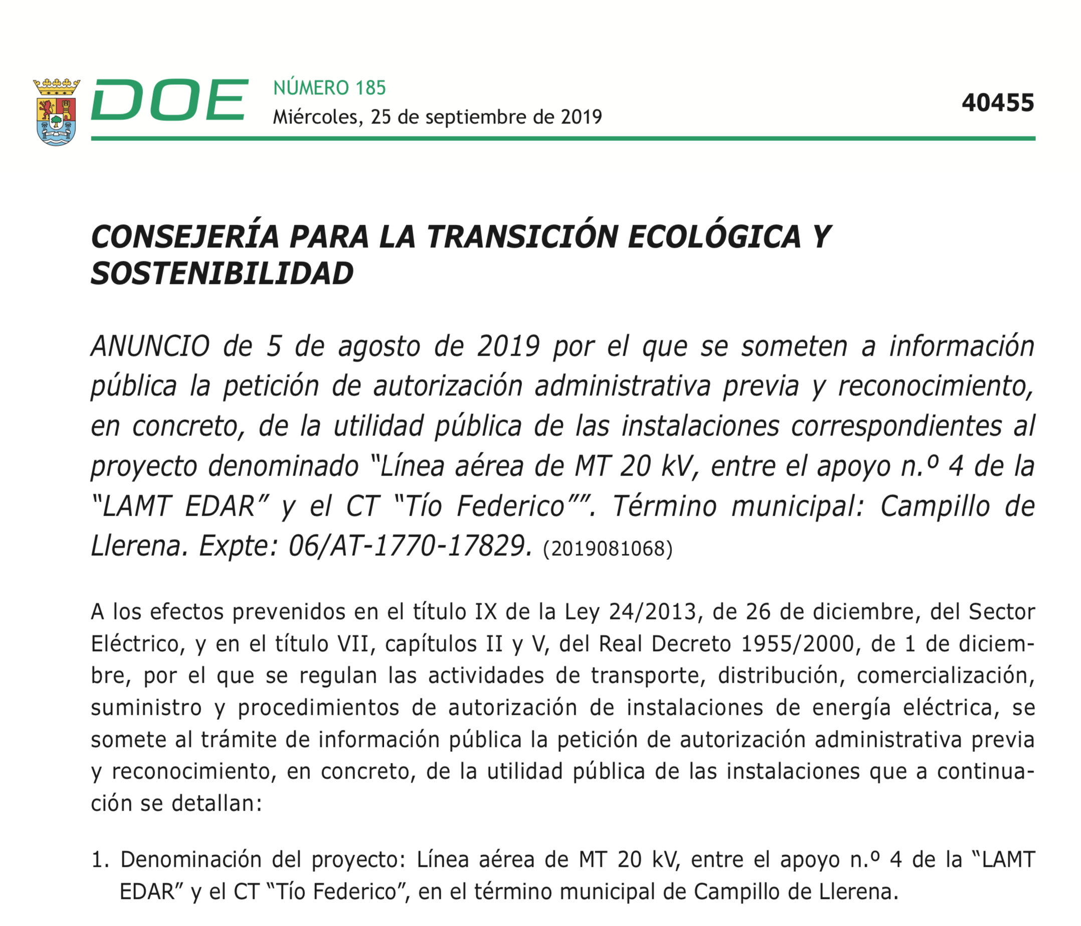 Expropiaciones en Campillo de Llerena