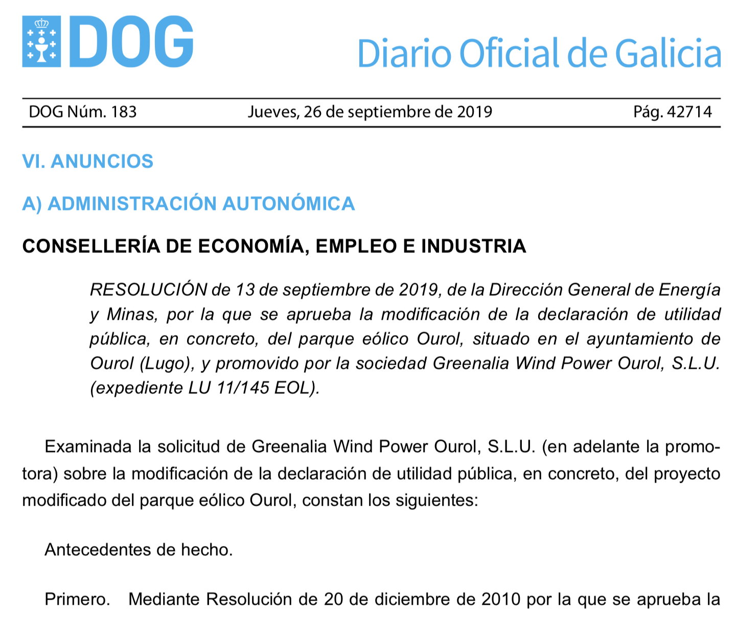 Expropiaciones en Ourol