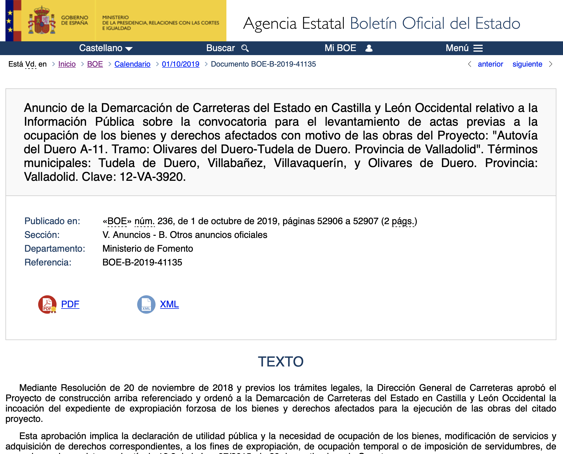 Expropiaciones en Tudela de Duero Villabáñez Villavaquerín y Olivares de Duero