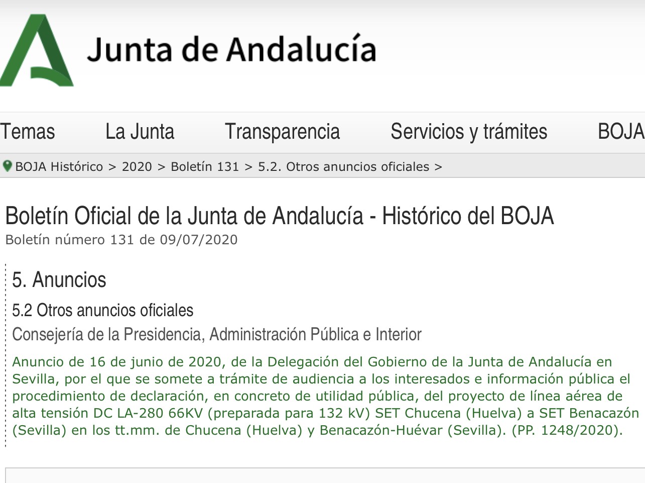 Expropiaciones en Chucena y Benacazón-Huévar