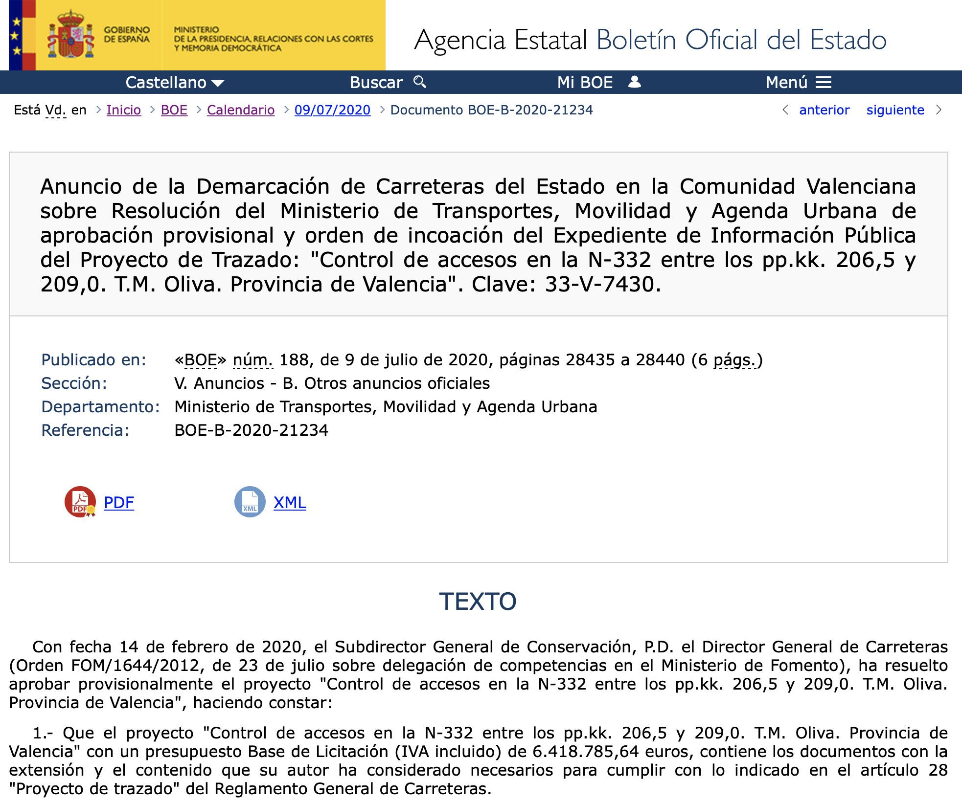 Expropiaciones en Oliva Valencia