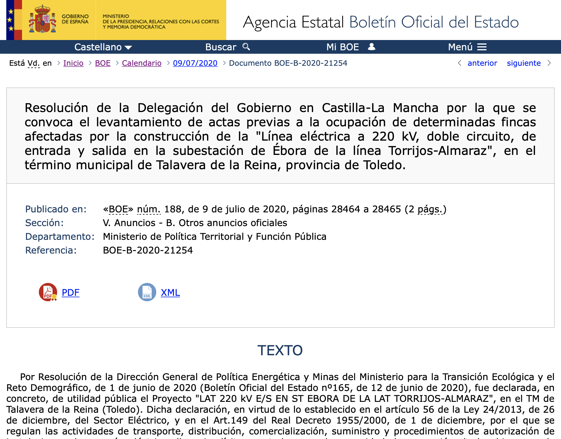 Expropiaciones en Talavera de la Reina