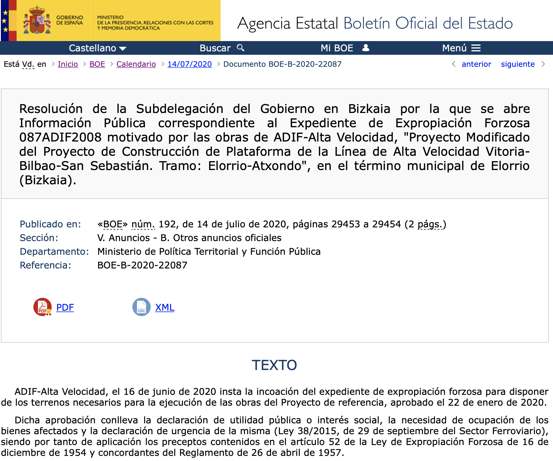 Expropiaciones en Elorrio