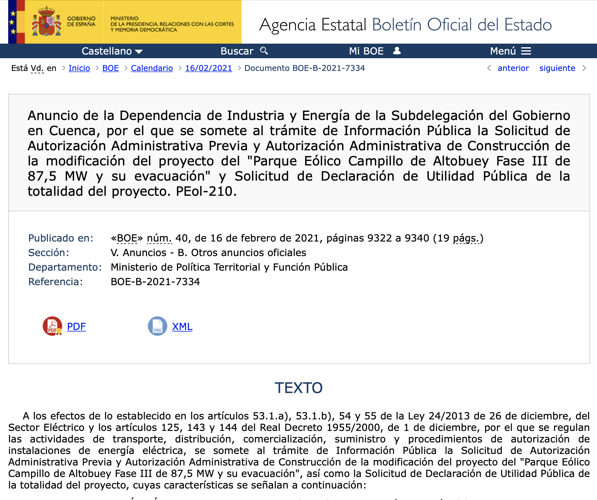 Expropiaciones en Campillo de Altobuey y Enguídanos