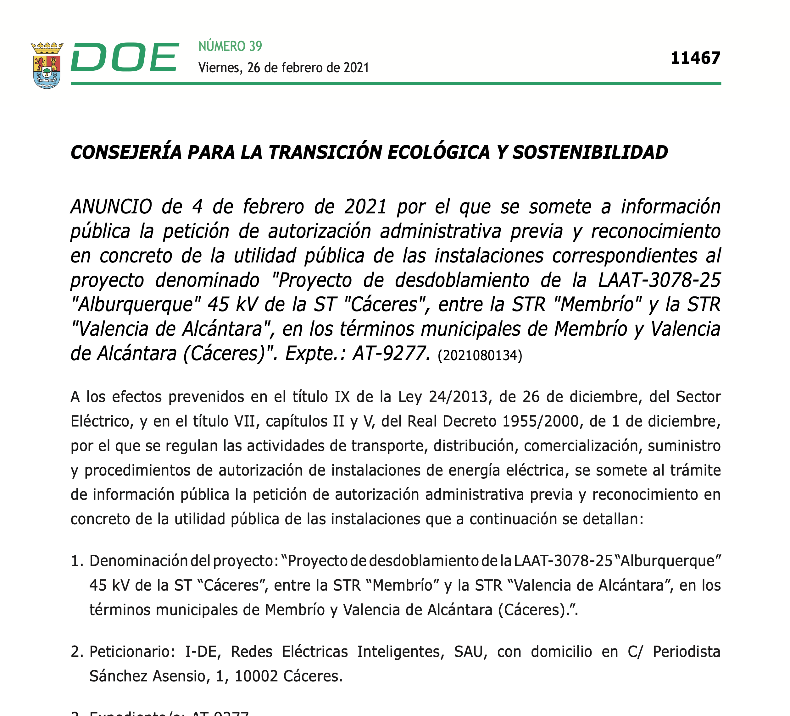 Expropiaciones en Membrío y Valencia de Alcántara