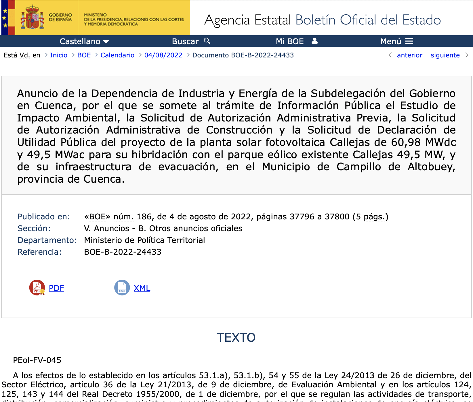 Expropiaciones en Campillo de Altobuey