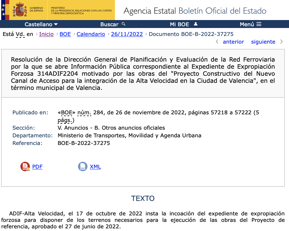 expropiaciones en Valencia