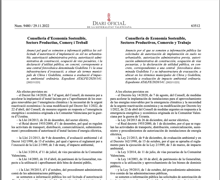 expropiaciones en Chiva y Godelleta