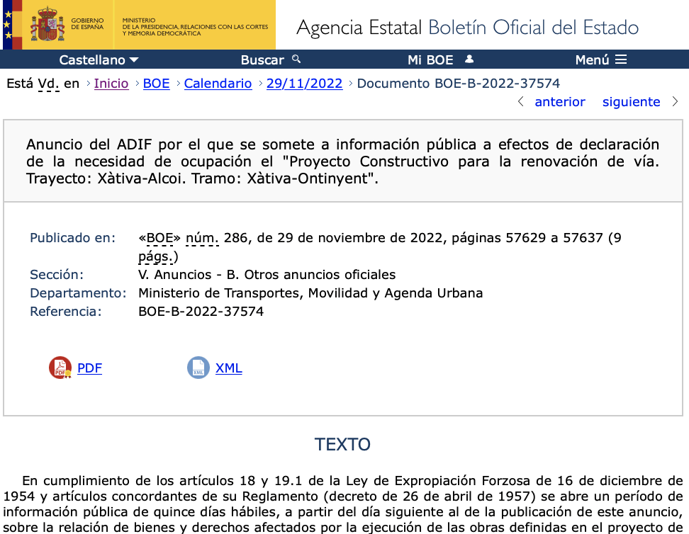expropiaciones en varios municipios de Valencia