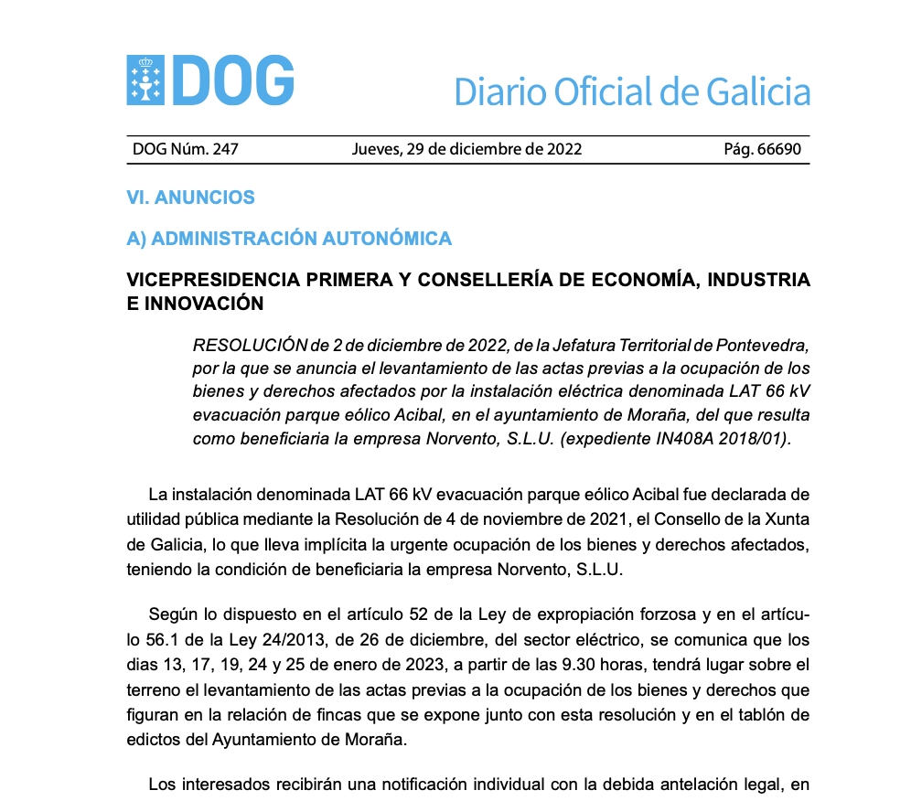 expropiaciones en Moraña