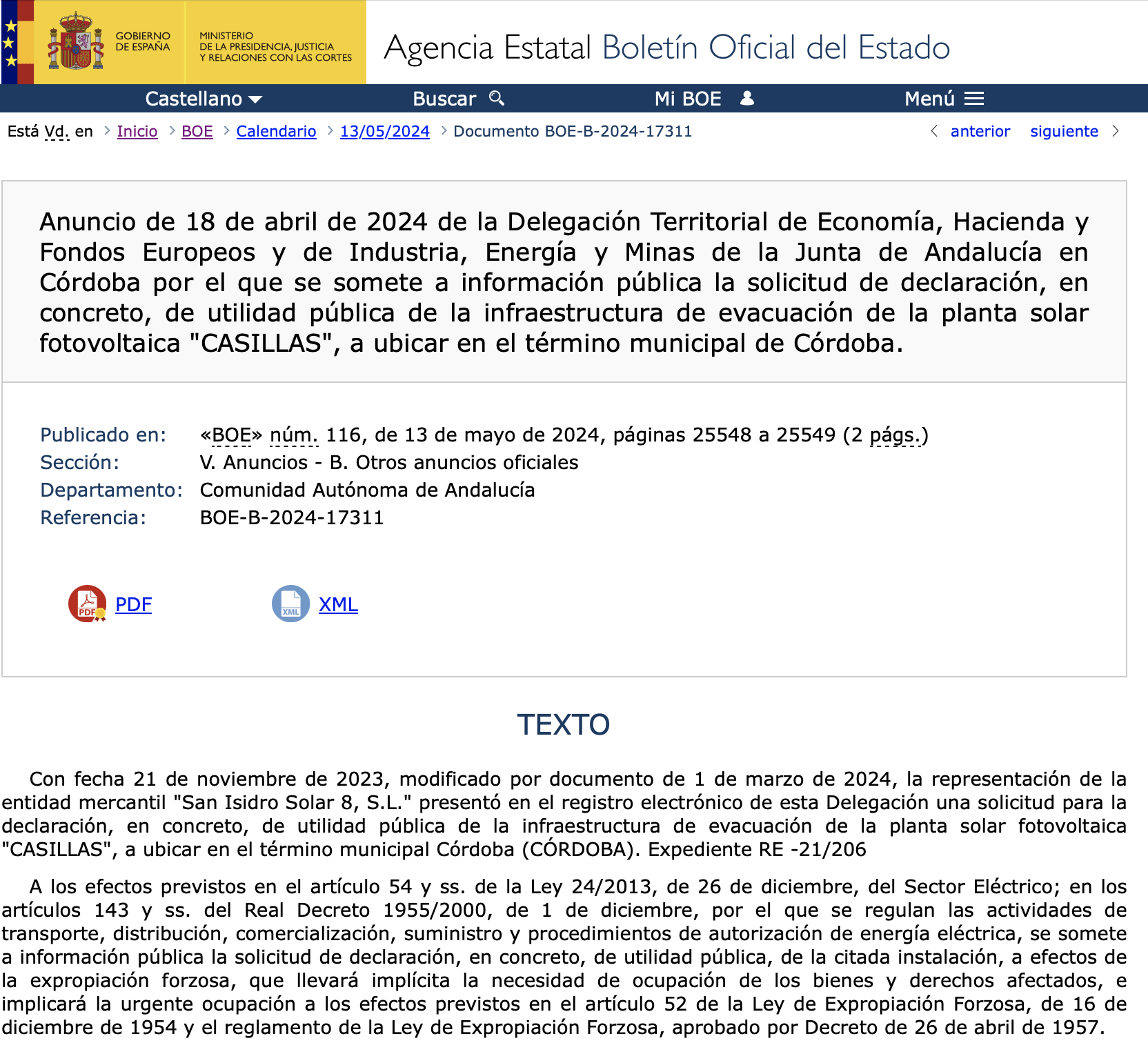Expropiaciones en el municipio de Córdoba