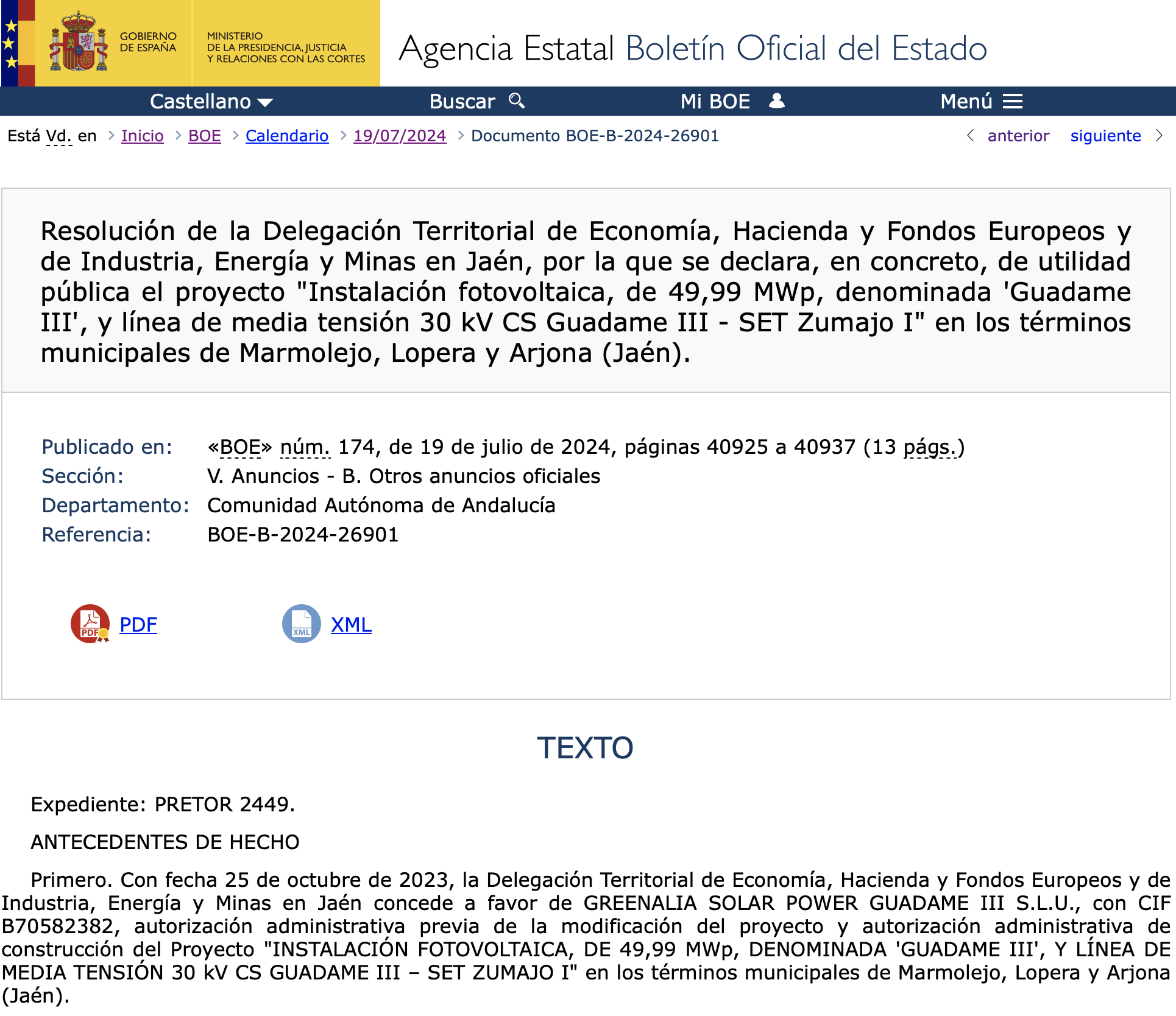 Expropiaciones en Marmolejo Lopera y Arjona (Jaén)