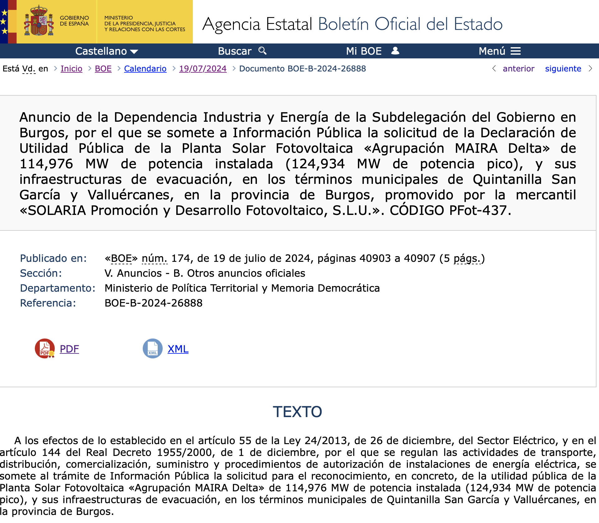 Expropiaciones en Quintanilla San García y Valluércanes (Burgos)
