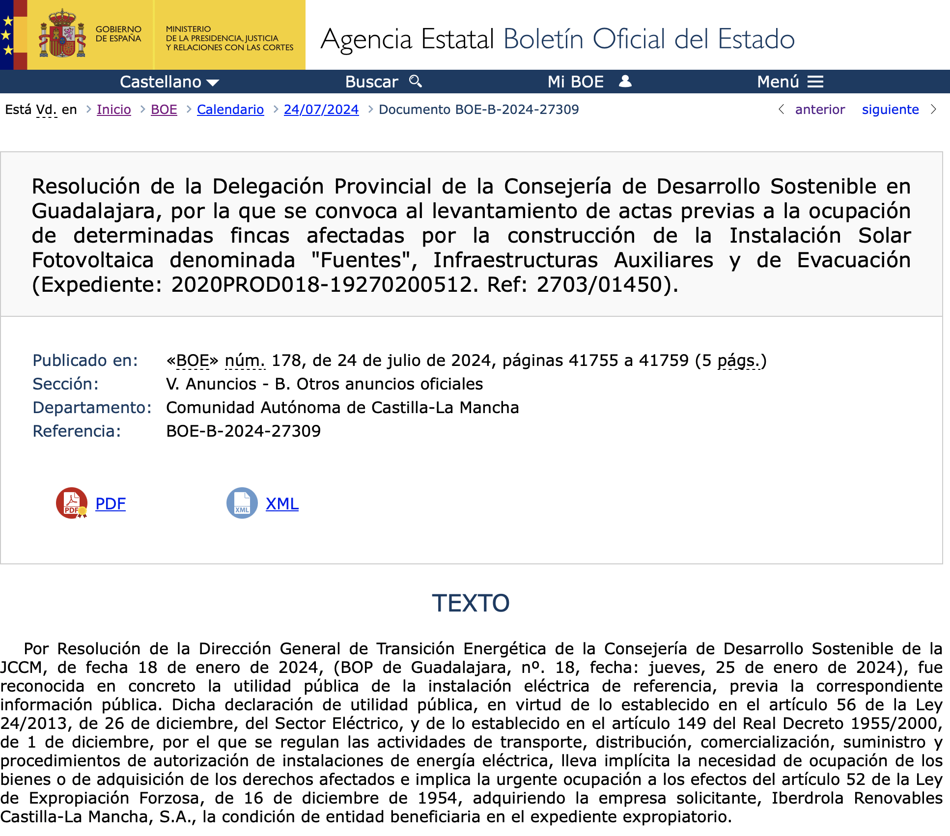 Expropiaciones en la provincia de Guadalajara