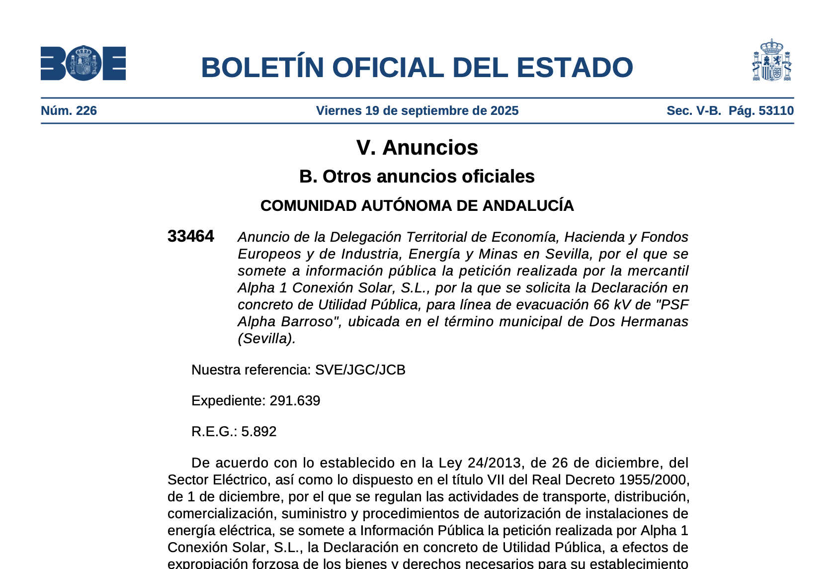 Expropiaciones en Dos Hermanas por PSF Alpha Barroso