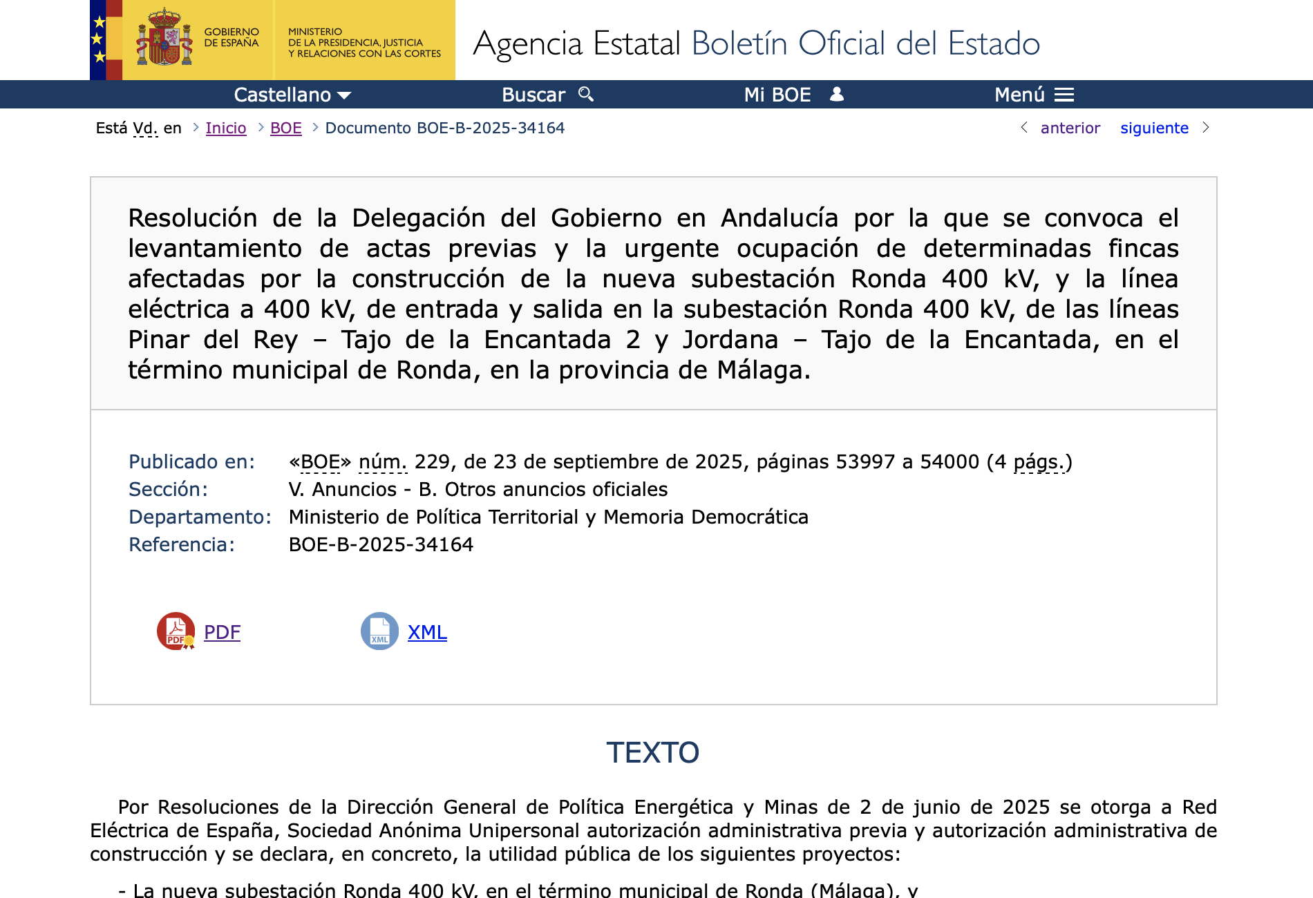 Expropiaciones en Ronda (Málaga)