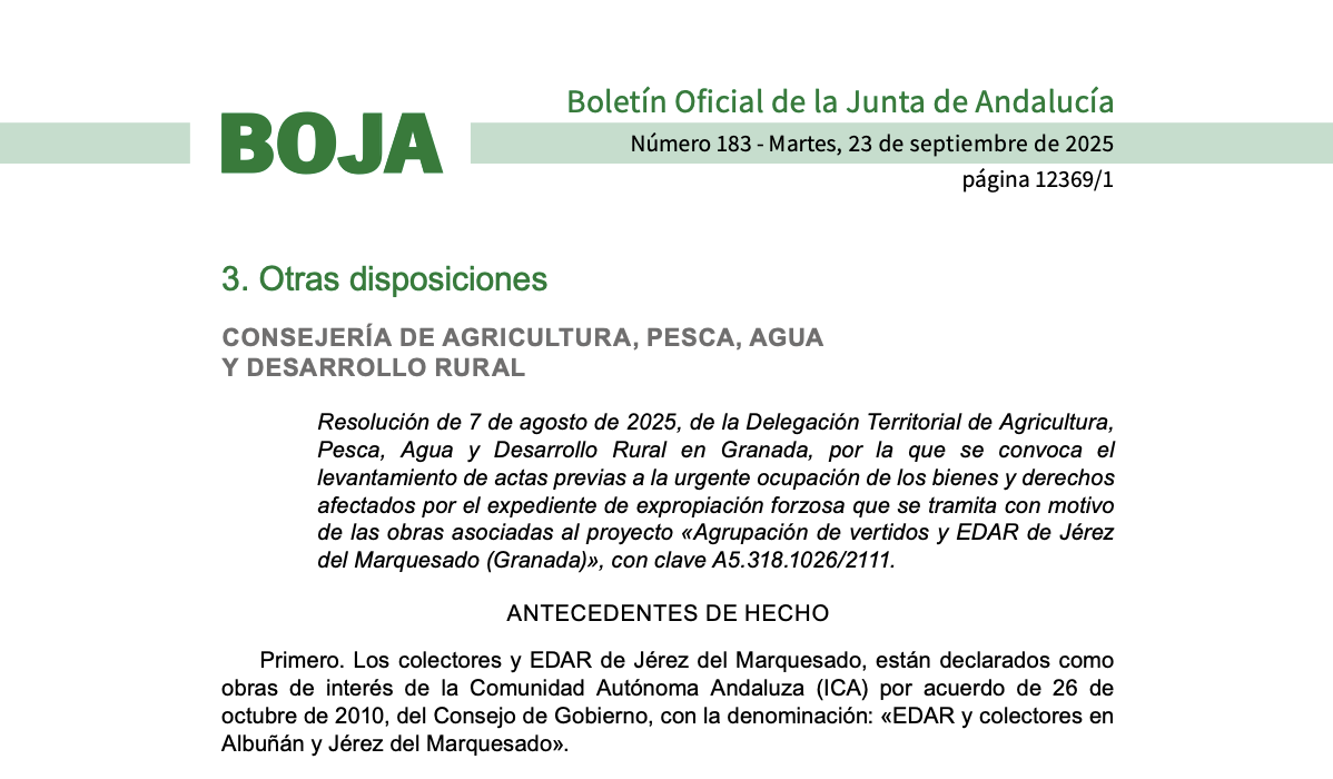 Expropiaciones en Jérez del Marquesado (Granada)