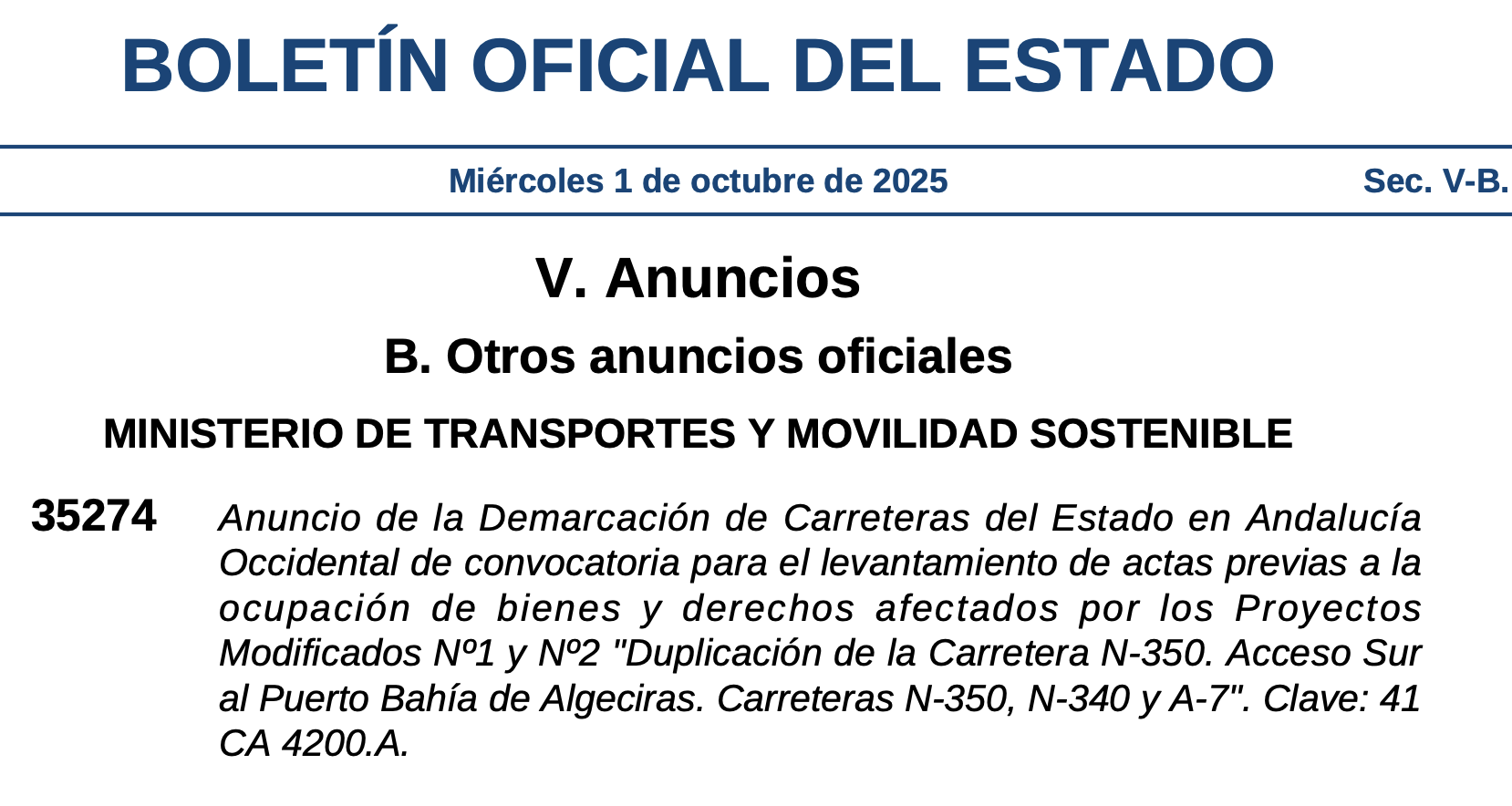 Expropiaciones en Algeciras por acceso Sur
