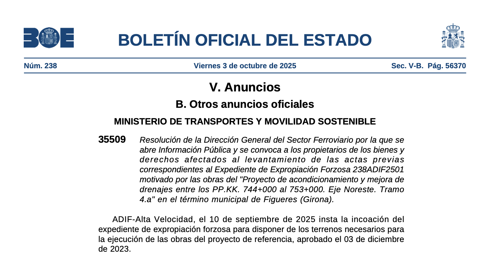 Expropiaciones en Figueras (Gerona)