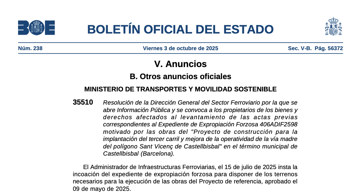 Expropiaciones en Castellbisbal (Barcelona)