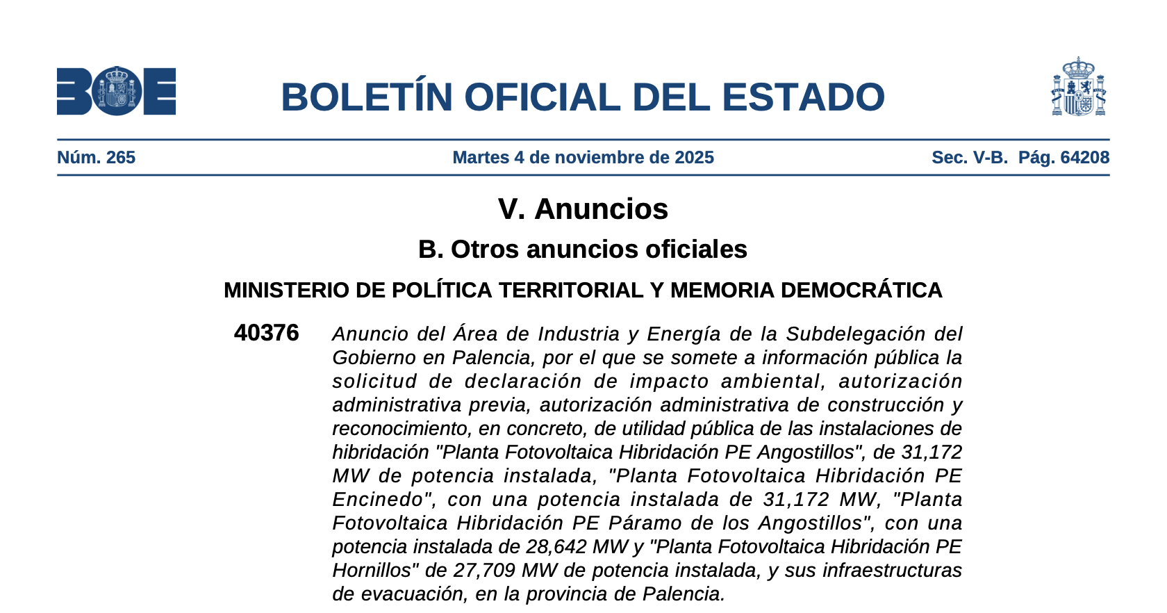 Expropiaciones en la provincia de Palencia