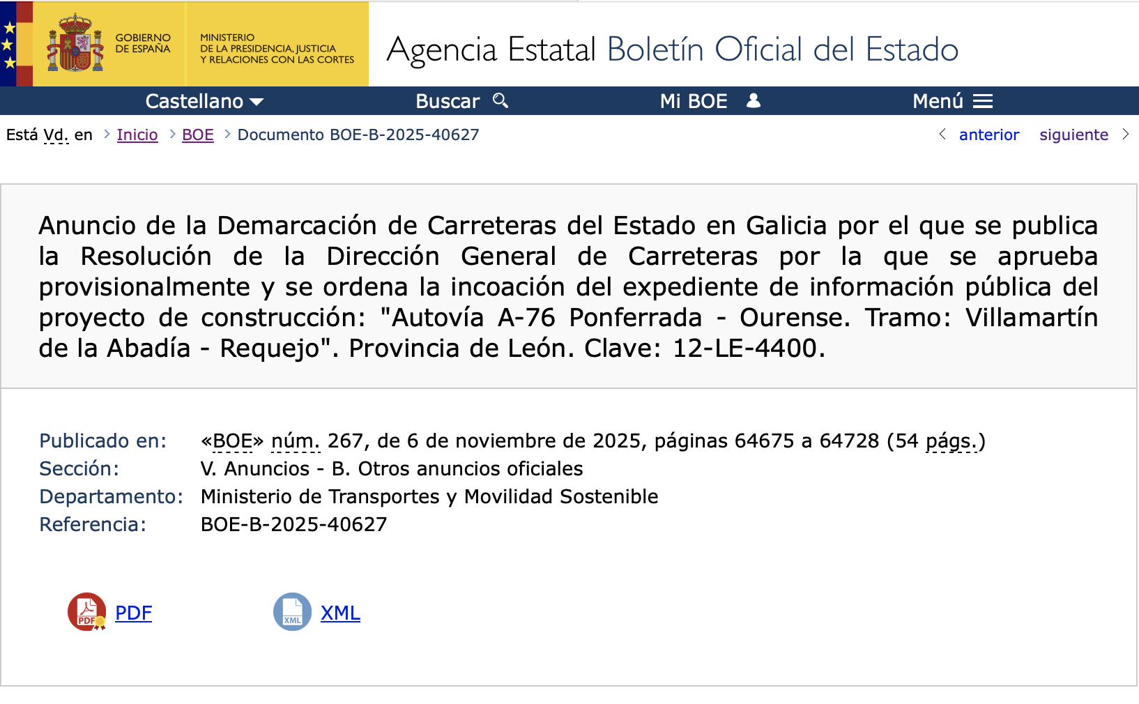 Expropiaciones en Carracedelo Toral de los Vados Corullón y Sobrado